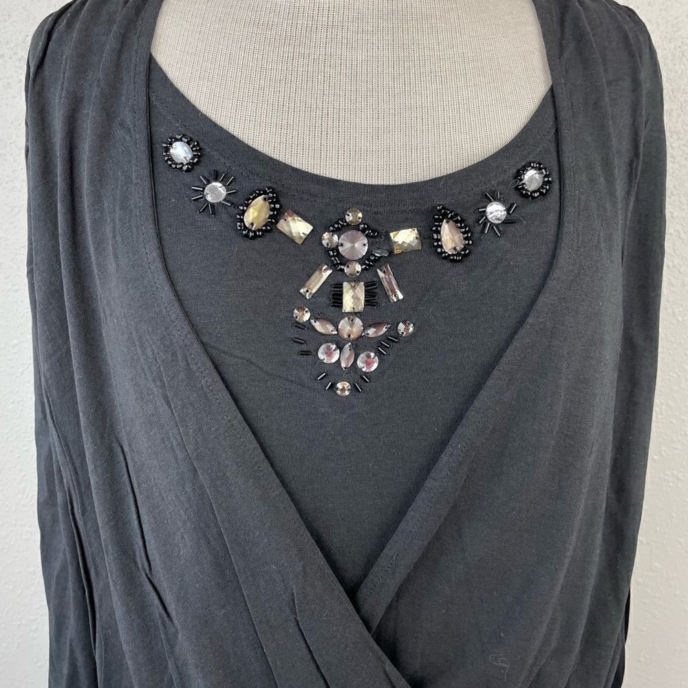 ECU Passports Womens Black 3/4 Sleeve Top Size M